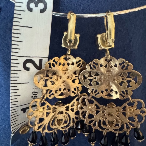 CAbi Gold and Black Baroque Earrings - Picture 11 of 12